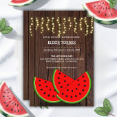 Modern Rustic Watermelon Slices Baby shower Kaart