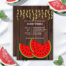 Modern Rustic Watermelon Slices Baby shower