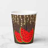 Modern Rustic Watermelon Slices Baby shower Papieren Bekers (Voorkant)