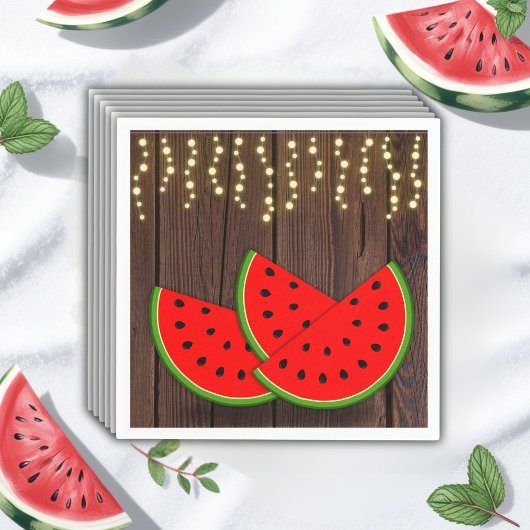 Modern Rustic Watermelon Slices Baby shower Servet