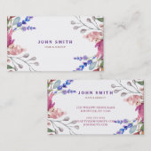 Modern Rustic Waterverf Greenery Floral Makeup Visitekaartje (Voorkant / Achterkant)