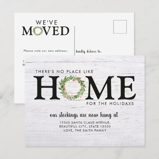 Modern Rustic We zijn verhuisd naar huis voor Fees Aankondigingskaart (Voorkant / Achterkant)