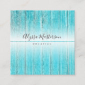 Modern Rustic Weathered Turquoise Barnwood Vierkante Visitekaartje (Voorkant)