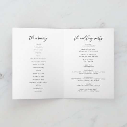 Modern Rustic Wedding Ceremony Folded Program Programma (Binnen)