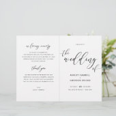 Modern Rustic Wedding Ceremony Program Booklet (Staand voorkant)