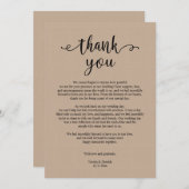 Modern Rustic Wedding Dank je, Brown Kraft Kaart (Voorkant / Achterkant)