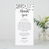Modern Rustic Wedding Dinner Thank You Card Programmakaart (Staand voorkant)