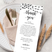 Modern Rustic Wedding Dinner Thank You Card Programmakaart
