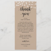 Modern Rustic Wedding Dinner Thank You Card Programmakaart (Voorkant)
