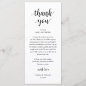Modern Rustic Wedding Dinner Thank You Card Programmakaart (Voorkant)