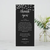 Modern Rustic Wedding Dinner Thank You Card Programmakaart (Staand voorkant)