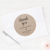 Modern Rustic Wedding Dinner Thank You Gifts  Ronde Sticker (Envelop)