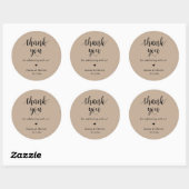 Modern Rustic Wedding Dinner Thank You Gifts  Ronde Sticker (Vel)