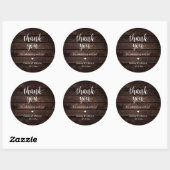 Modern Rustic Wedding Dinner Thank You Gifts  Ronde Sticker (Vel)