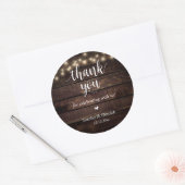 Modern Rustic Wedding Dinner Thank You Gifts  Ronde Sticker (Envelop)