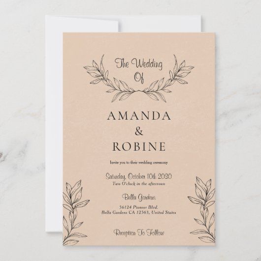 Modern Rustic Wedding Kaart (Voorkant)