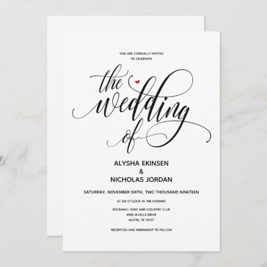 Modern Rustic Wedding Kaart v2 (Voorkant / Achterkant)