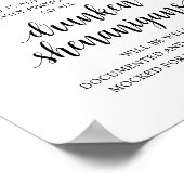 Modern Rustic Wedding Open Bar Drunken Shenanigans Poster (Hoek)