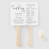 Modern Rustic Wedding Program Hand Fans Handwaaier (Voorkant en achterkant)