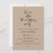 Modern Rustic Wedding Reception Brown Kraft Kaart (Voorkant)