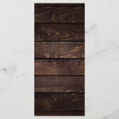 Modern Rustic Wedding Reception Thank You Card Programmakaart (Achterkant)