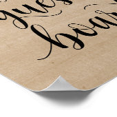 Modern Rustic Wedding Sign Ons Poster van het gast (Hoek)