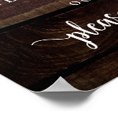 Modern Rustic, Welkomstdiner voor de bruiloftsrepe Poster (Hoek)