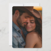 Modern Rustic Western Photo Wedding Invitation  Kaart (Achterkant)