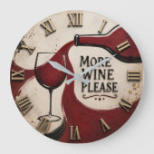 Modern Rustic Wine Lover More Wine Please Grote Klok (Voorkant)