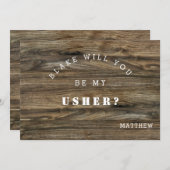 Modern Rustic Wood, ben je mijn Usher-kaart? Notitiekaartje (Voorkant / Achterkant)