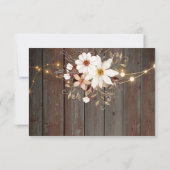 Modern Rustic Wood Floral Lights RSVP Card (Achterkant)