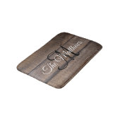Modern Rustic Wood - Gepersonaliseerd monogram Badmat (Gekanteld)