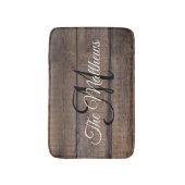 Modern Rustic Wood - Gepersonaliseerd monogram Badmat (Voorkant Verticaal)