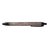 Modern Rustic Wood Monogrammed Zwarte Inkt Pen (Bodem)