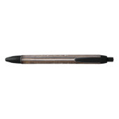 Modern Rustic Wood Monogrammed Zwarte Inkt Pen (Achterkant)