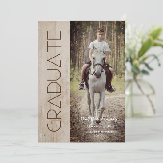 Modern Rustic Wood Photo Unisex Afstuderen (Staand voorkant)