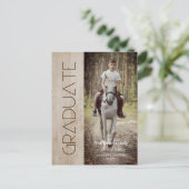 Modern Rustic Wood Photo Unisex Afstuderen Briefkaart (Staand voorkant)