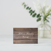 Modern Rustic Wood Signature Visitekaartje (Staand voorkant)