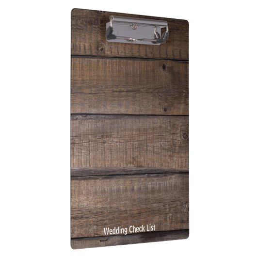 Modern Rustic Wood Wedding Planner Klembord (Rechts)