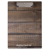 Modern Rustic Wood Wedding Planner Klembord (Voorkant)