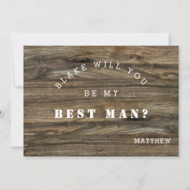 Modern Rustic Wood, Will You Be My Best Man Card Notitiekaartje