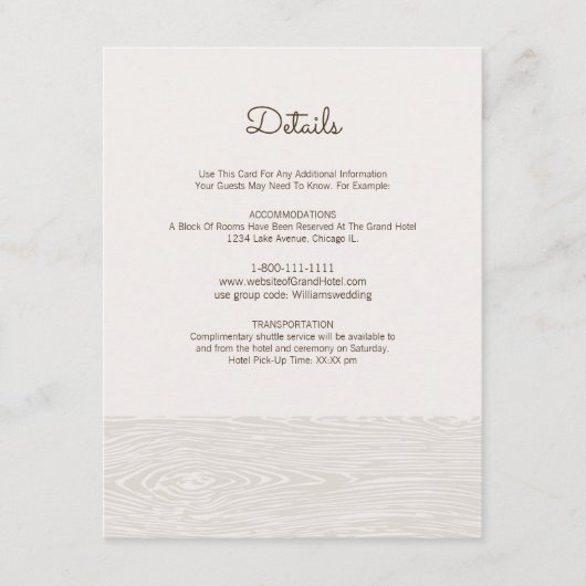 Modern Rustic Woodgrain Kaart Details (Voorkant)