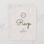 Modern Rustic Woodgrain RSVP Briefkaart (Voorkant / Achterkant)