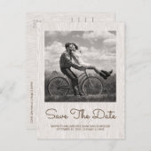 Modern Rustic Woodgrain sparen het Briefkaart van  (Voorkant / Achterkant)