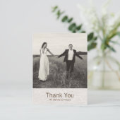 Modern Rustic Woodgrain Wedding Bedankt Briefkaart (Staand voorkant)