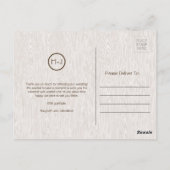 Modern Rustic Woodgrain Wedding Bedankt Briefkaart (Achterkant)