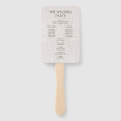 Modern Rustic Woodgrain Wedding Ceremony Programme Handwaaier (Achterkant)