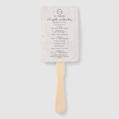 Modern Rustic Woodgrain Wedding Ceremony Programme Handwaaier (Voorkant)