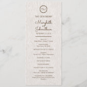 Modern Rustic Woodgrain Wedding Ceremony Programme Programmakaart (Voorkant)