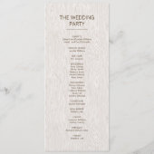 Modern Rustic Woodgrain Wedding Ceremony Programme Programmakaart (Achterkant)